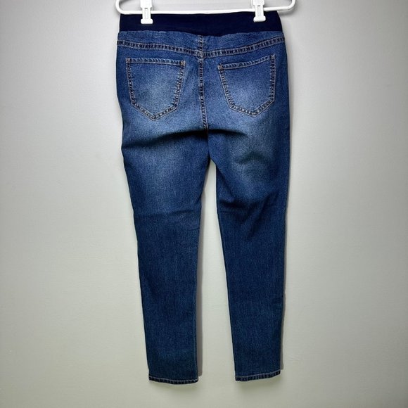 Hybrid & Company | Medium Wash Distressed Fade Maternity Jeans | Size M - Picture 6 of 8